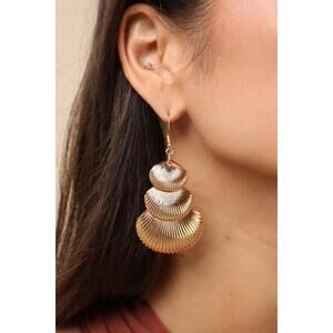 Lulus Junonia Gold Seashell Drop Earrings - Size One Size